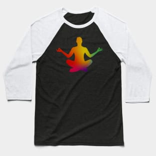 Tie Dye Meditation in Lotus Yoga Baseball T-Shirt